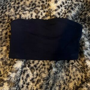 aritzia babaton contour black ribbed bandeau tube top